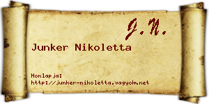 Junker Nikoletta névjegykártya